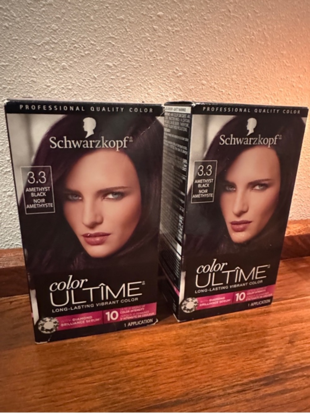 🆕 Bundle of 2 Schwarzkopf Color Ultime 3.3 Amethyst Black Hair Color